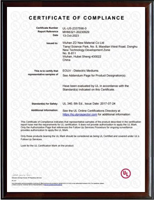 CERTIFICATE OFCOMPLIANCE